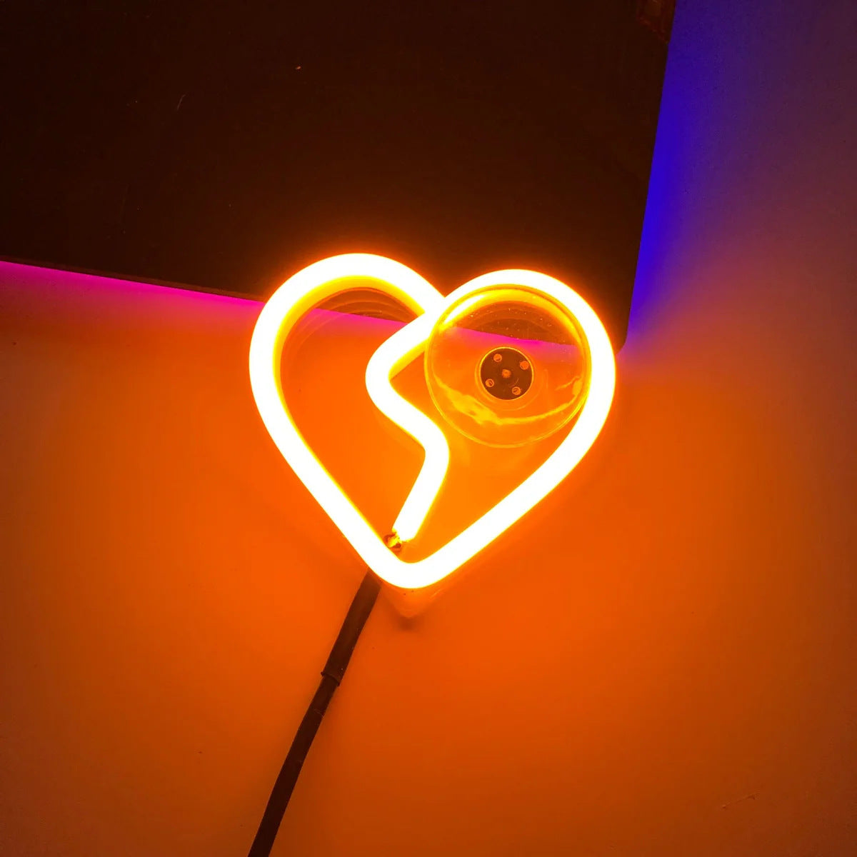 Advanced LED Neon Panel Lamp for Car Window Back Elegant Automobile Decorative Light Elegant Heartbreak Atmosphere New Condition