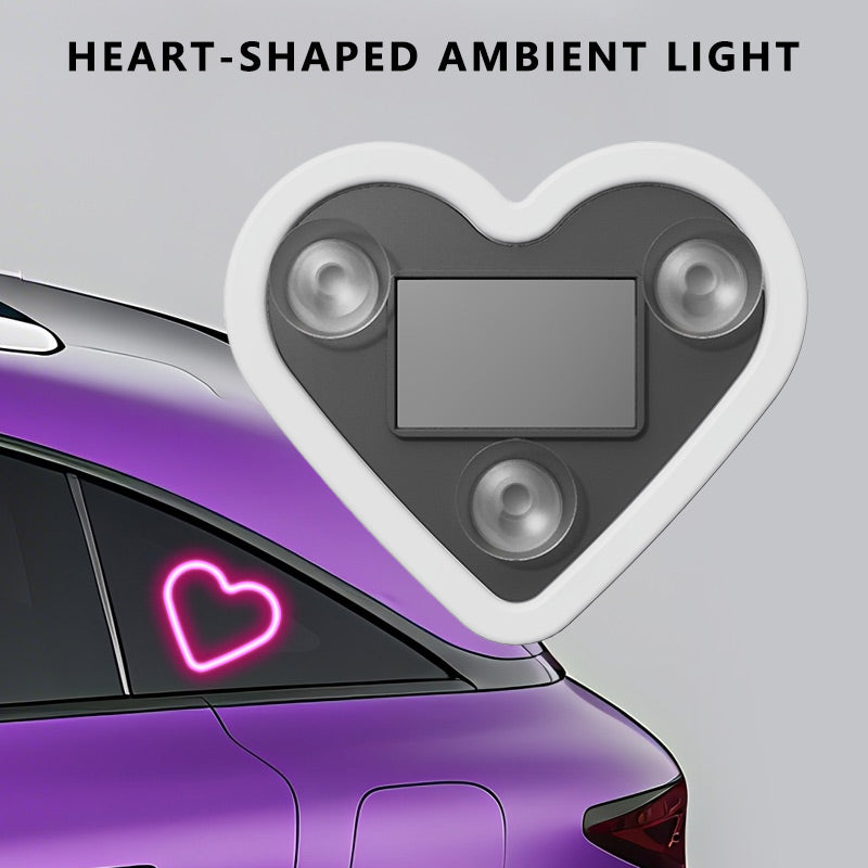 BRAD Automotive Solar Car Interior Heart-shaped LED Atmosphere Lamp Glowing Window Decoration Universal Fit New 12-Month