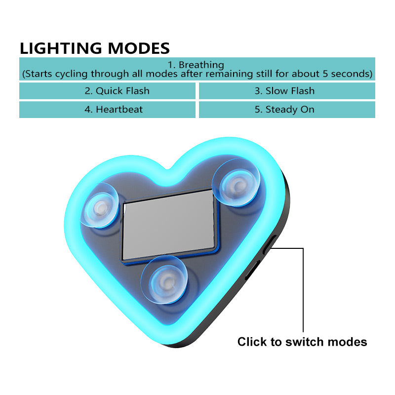 BRAD Automotive Solar Car Interior Heart-shaped LED Atmosphere Lamp Glowing Window Decoration Universal Fit New 12-Month