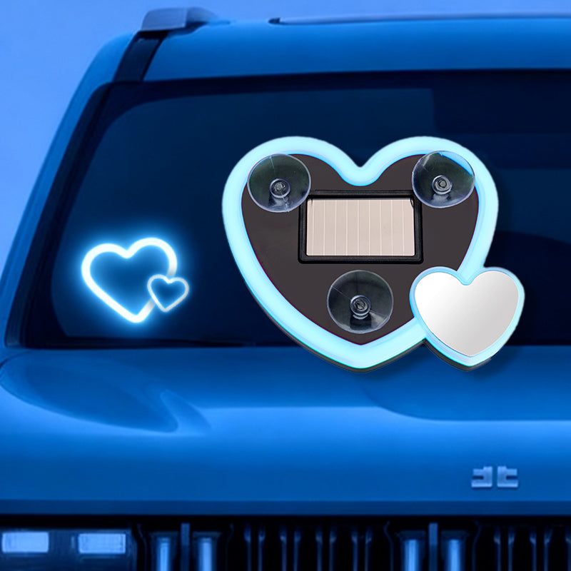 Car Solar-powered Heart-shaped LED Atmosphere Lights for Interior Decoration - Heart-shaped Neon Decorative Lights