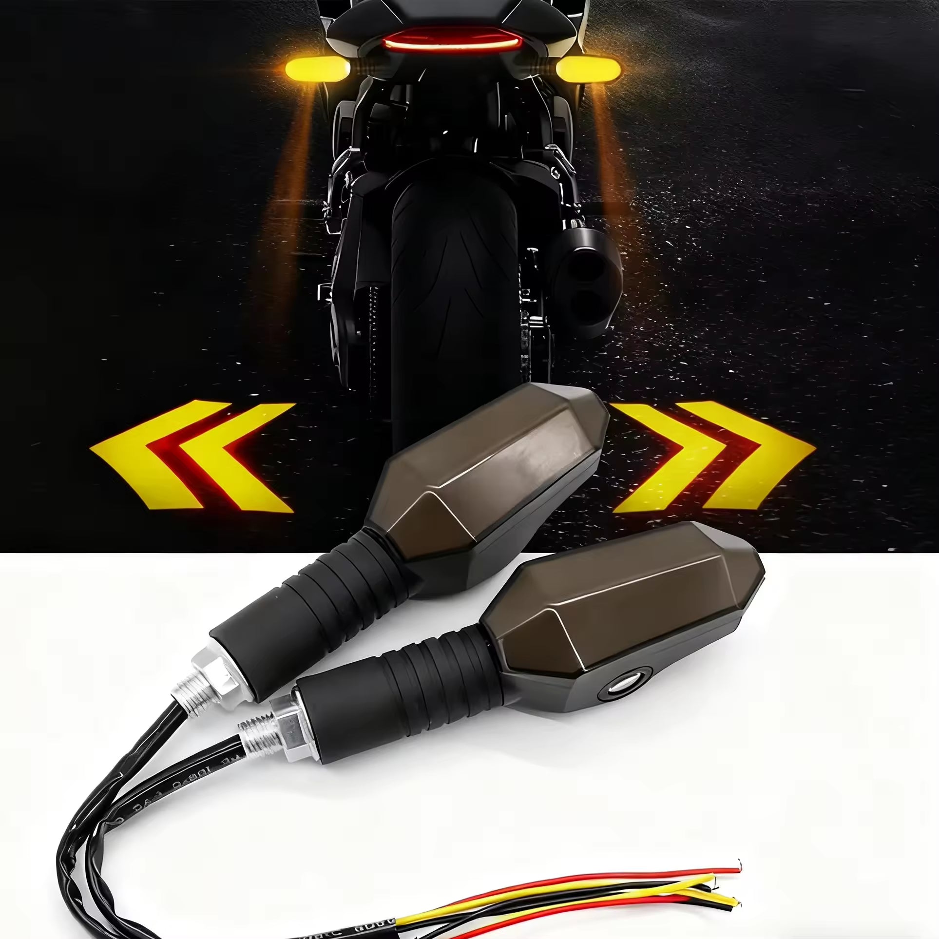Motorcycle RGB Turn Signal Amber Blink Projector Indicator Lamp Electric Motorcycle Accessories Cornering Signal Tail Light