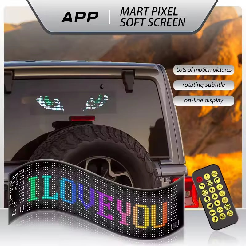 New Car Led Eyes for Cars Matrix Pixel Panel Car Display Scrolling LED RGB Remote APP Control Flexible Pattern Devil Eyes Light