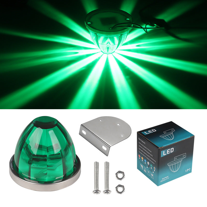 Car Watermelon Star Warning Light LED Ceiling Spotlight Crystal Star LED Side Marker Light for Trucks Trailer Lorry Boat Bus
