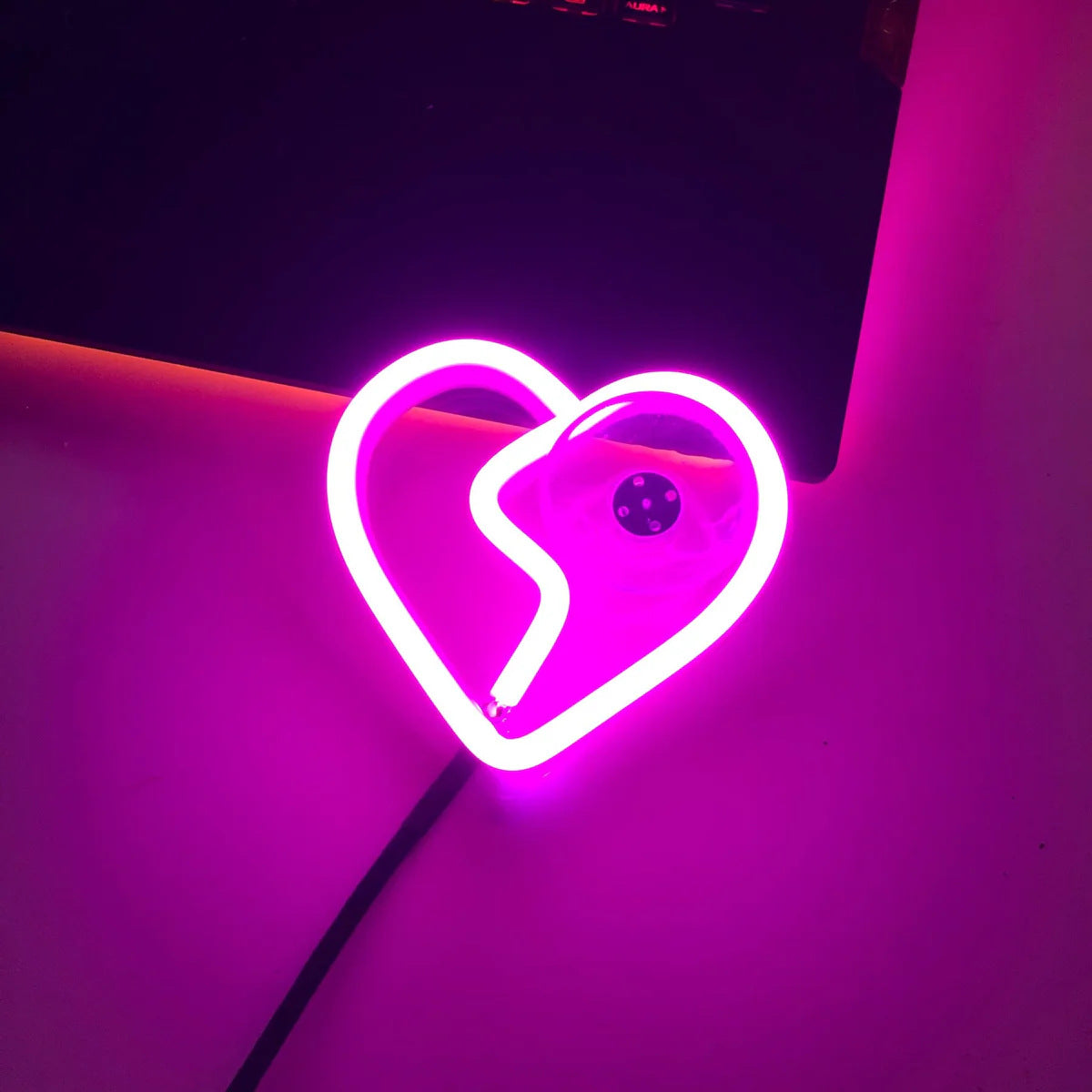 Advanced LED Neon Panel Lamp for Car Window Back Elegant Automobile Decorative Light Elegant Heartbreak Atmosphere New Condition