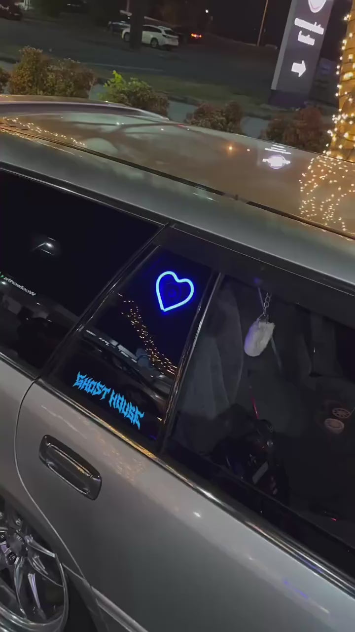 BRAD Automotive Solar Car Interior Heart-shaped LED Atmosphere Lamp Glowing Window Decoration Universal Fit New 12-Month