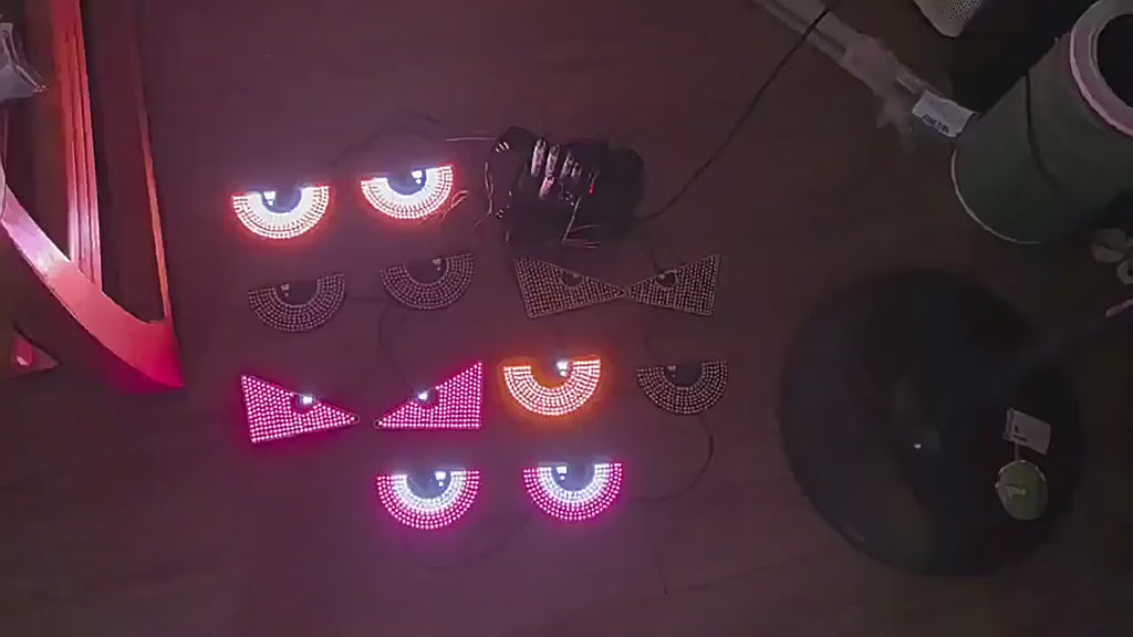 New LED Devil Eyes Decorative Rear Windshield Light Triangle Semi-Circular Shape Display for Trucks Made Durable Plastic