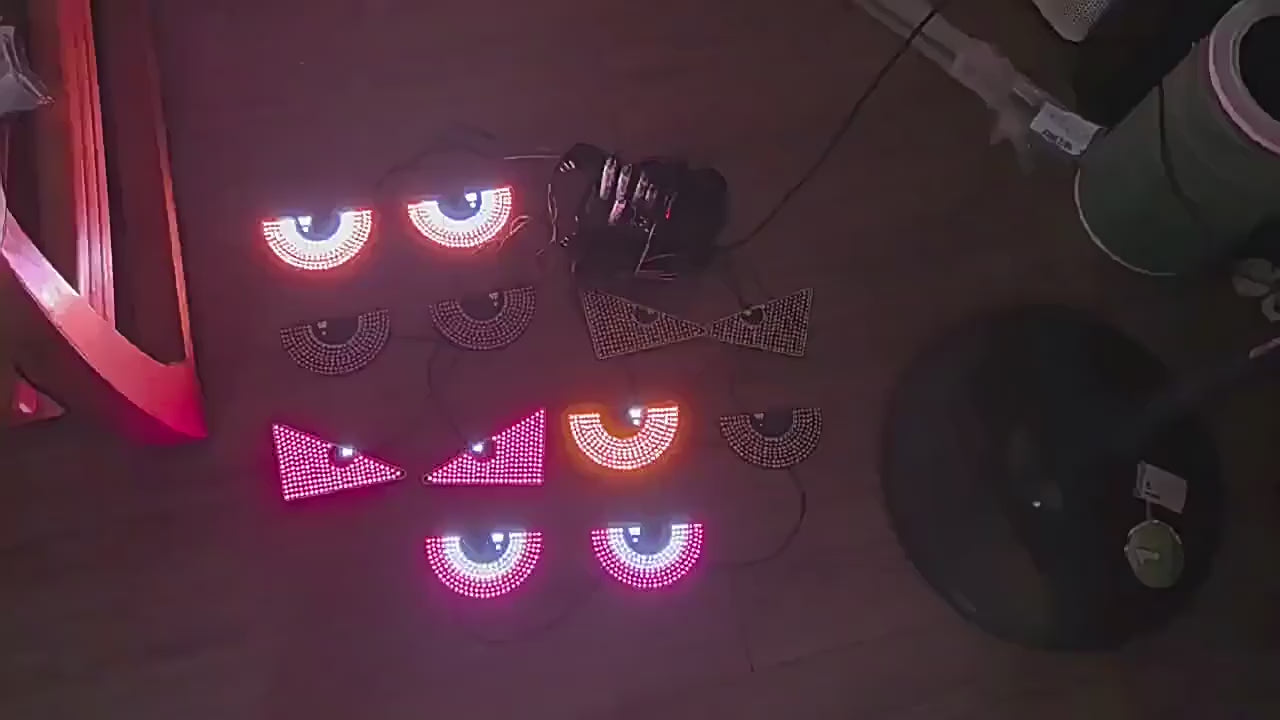New LED Devil Eyes Decorative Rear Windshield Light Triangle Semi-Circular Shape Display for Trucks Made Durable Plastic