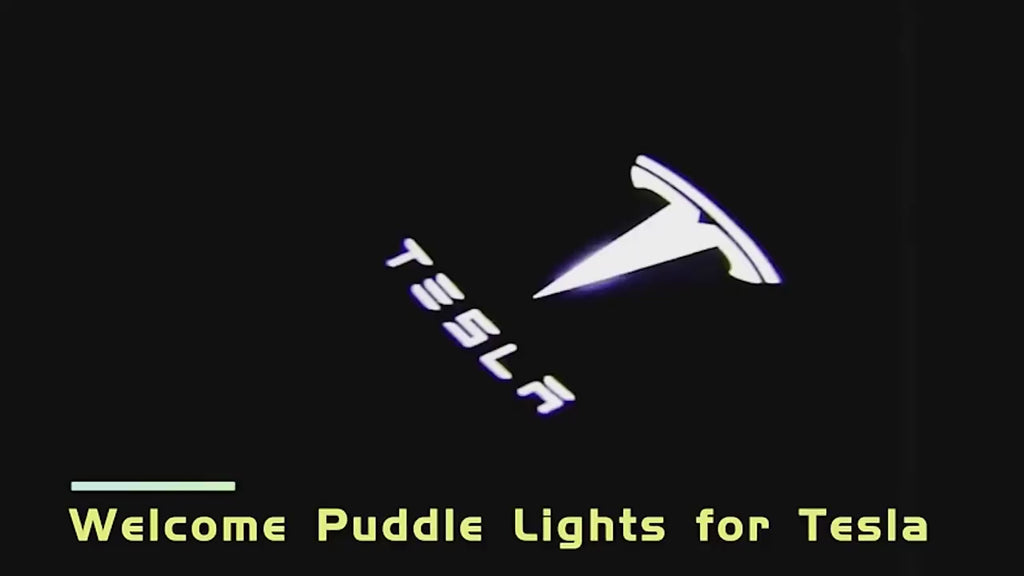 For Tesla Model 3/Y/S/X LED Puddle Lights Car Logo Projector Door Step Light Accessories Interior Light Door Light Logo Car